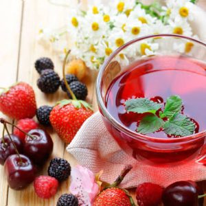 fruity tea with berries